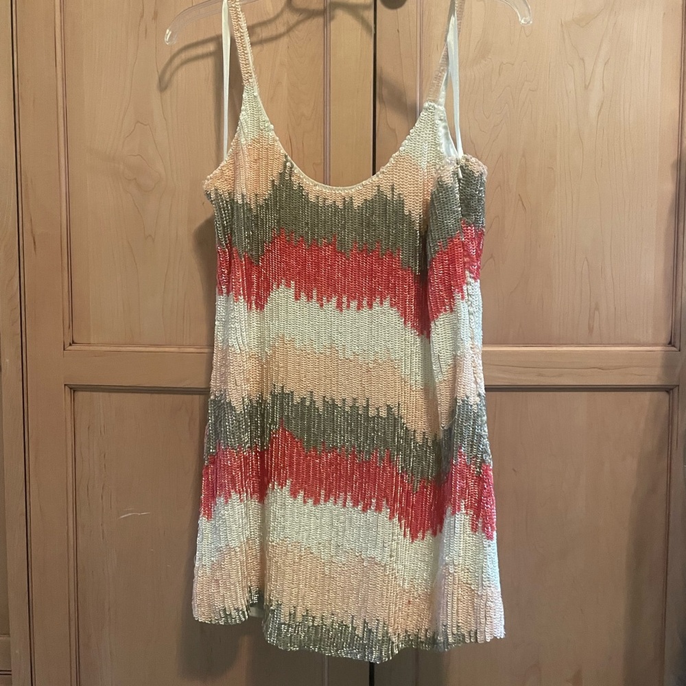 Parker Dress | Sequin Pink/White/Silver - Size XS
